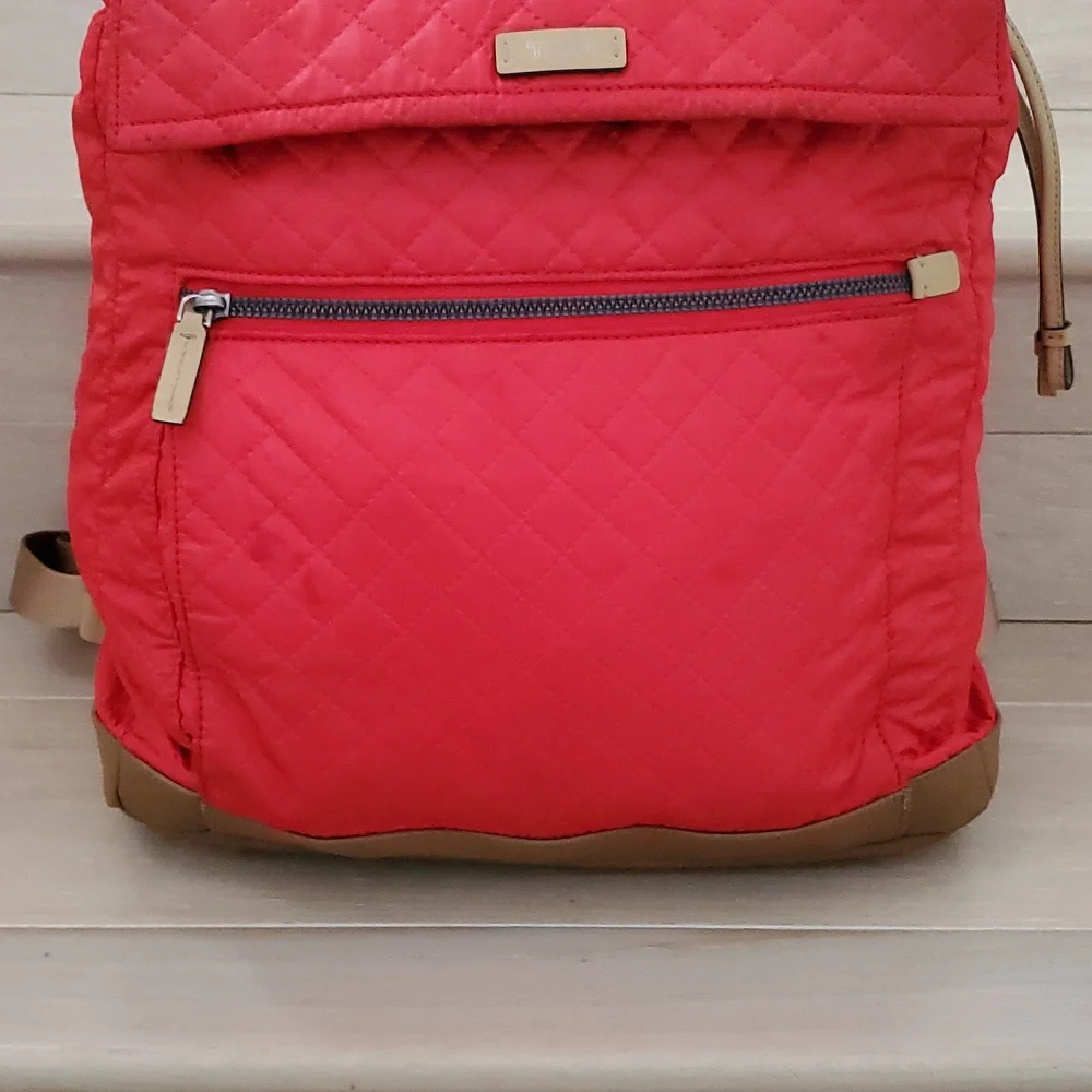 Tumi Manitoga Quilted Drawstring Backpack in Blood Orange